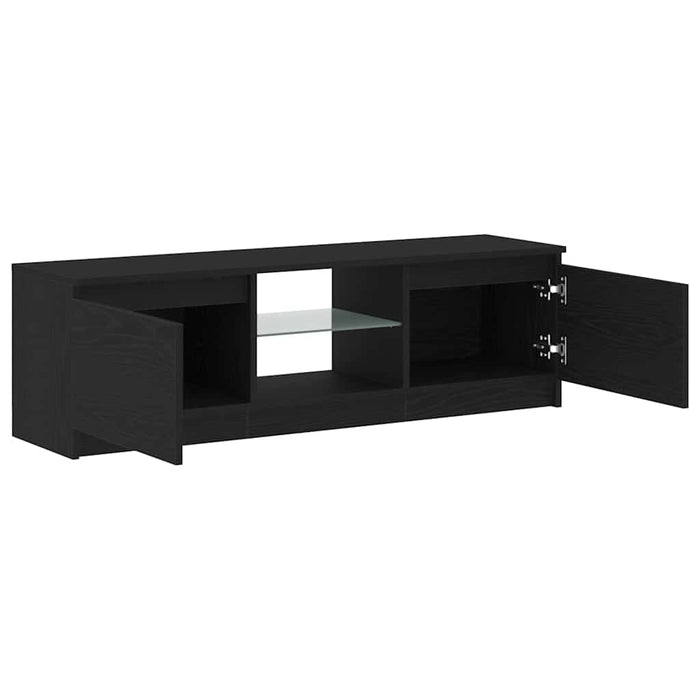 Dulap TV cu LED stejar negru 120x30x36cm lemn prelucrat - WALTI WALTI