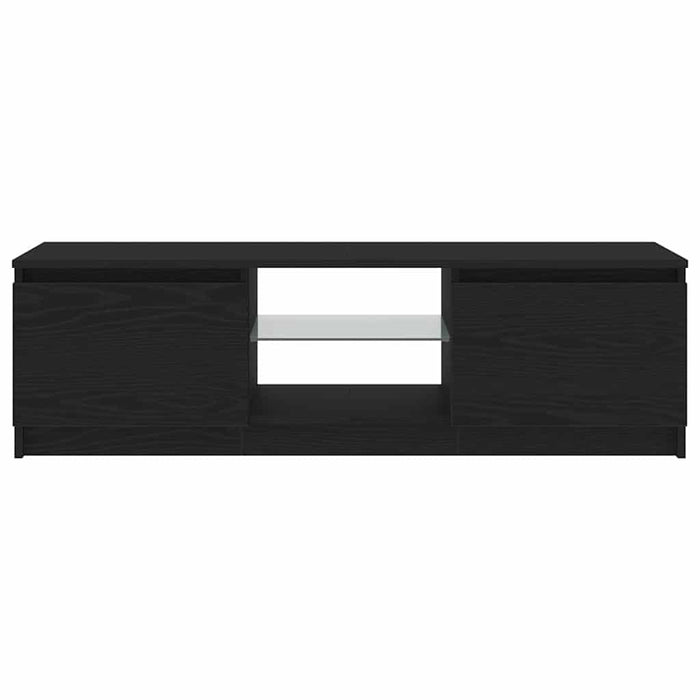 Dulap TV cu LED stejar negru 120x30x36cm lemn prelucrat - WALTI WALTI