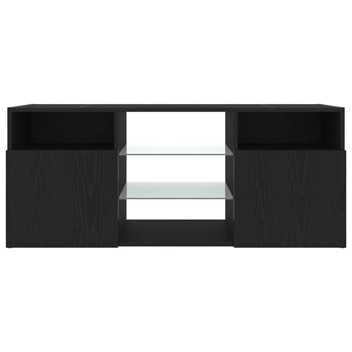 Dulap TV cu LED stejar negru 120x30x50 cm lemn prelucrat - WALTI WALTI