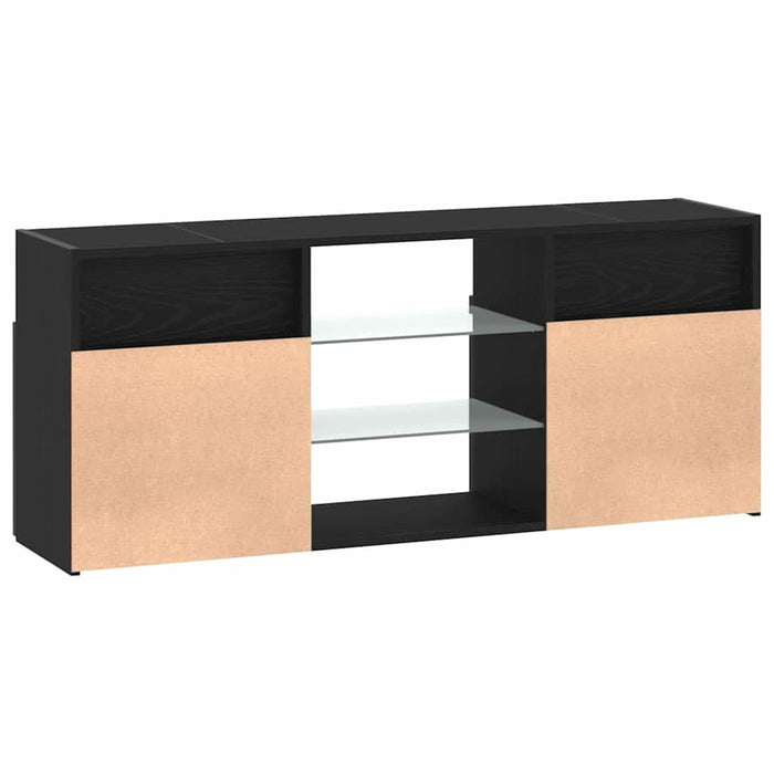 Dulap TV cu LED stejar negru 120x30x50 cm lemn prelucrat - WALTI WALTI