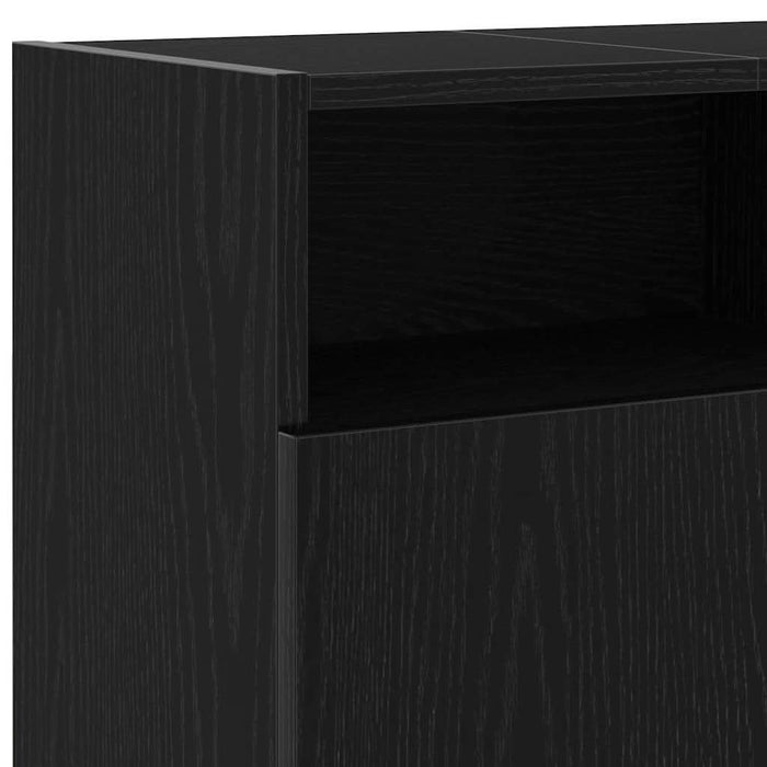 Dulap TV cu LED stejar negru 120x30x50 cm lemn prelucrat - WALTI WALTI