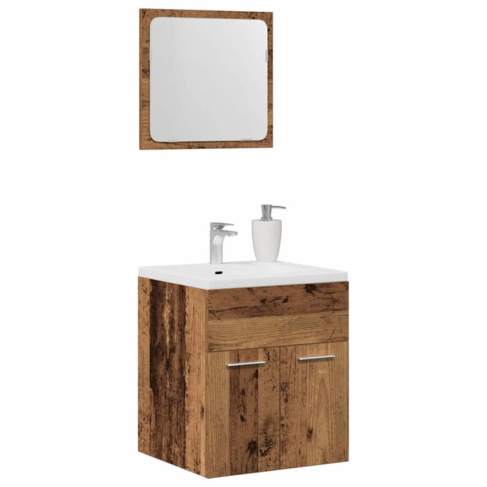 Set mobilier de baie, 2 piese, lemn vechi, lemn prelucrat - WALTI WALTI