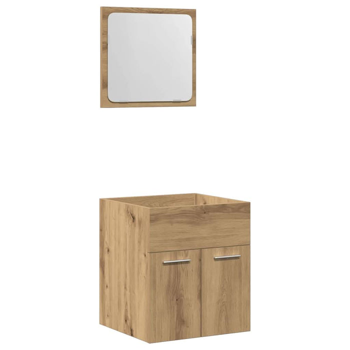 Set mobilier de baie, 2 piese, stejar artizanal, lemn prelucrat - WALTI WALTI