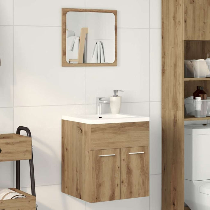 Set mobilier de baie, 2 piese, stejar artizanal, lemn prelucrat - WALTI WALTI