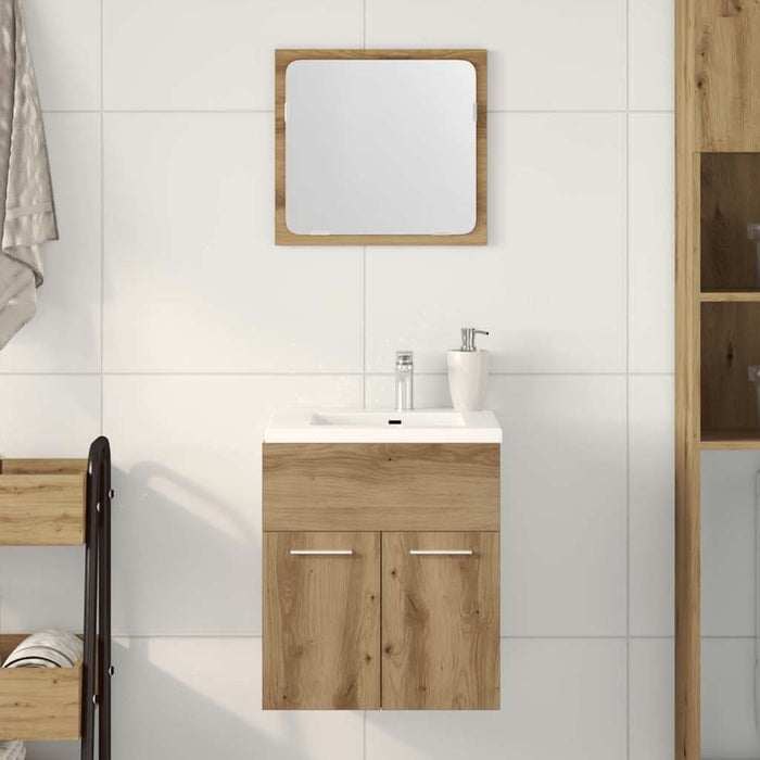 Set mobilier de baie, 2 piese, stejar artizanal, lemn prelucrat - WALTI WALTI