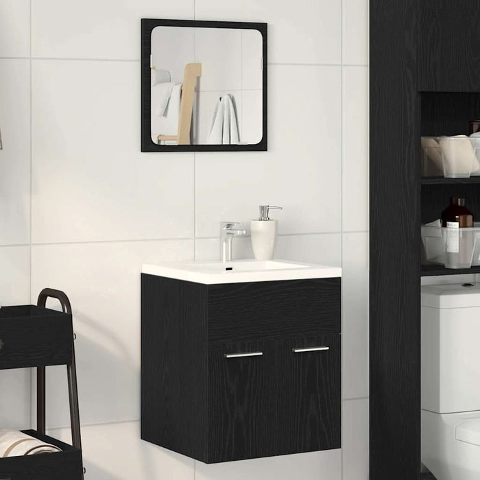 Set de mobilier de baie din 2 piese din lemn de stejar negru - WALTI WALTI