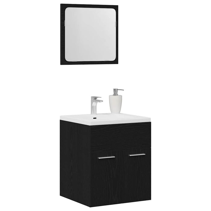 Set de mobilier de baie din 2 piese din lemn de stejar negru - WALTI WALTI