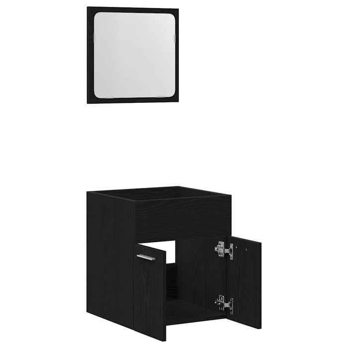 Set de mobilier de baie din 2 piese din lemn de stejar negru - WALTI WALTI