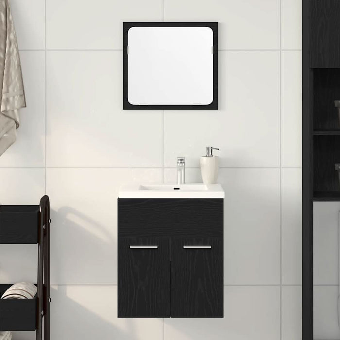 Set de mobilier de baie din 2 piese din lemn de stejar negru - WALTI WALTI
