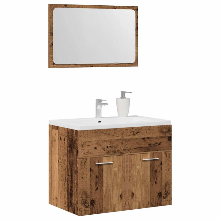 Set mobilier de baie, 2 piese, lemn vechi, lemn prelucrat - WALTI WALTI