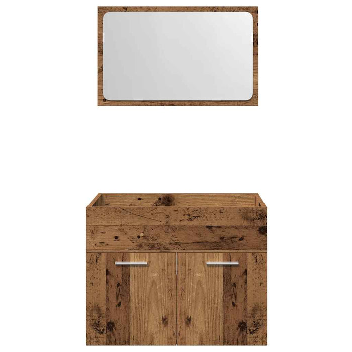 Set mobilier de baie, 2 piese, lemn vechi, lemn prelucrat - WALTI WALTI