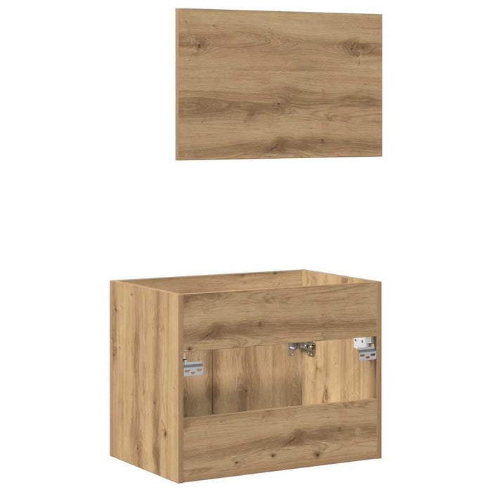 Set mobilier de baie, 2 piese, stejar artizanal, lemn prelucrat - WALTI WALTI