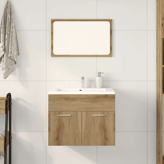 Set mobilier de baie, 2 piese, stejar artizanal, lemn prelucrat - WALTI WALTI