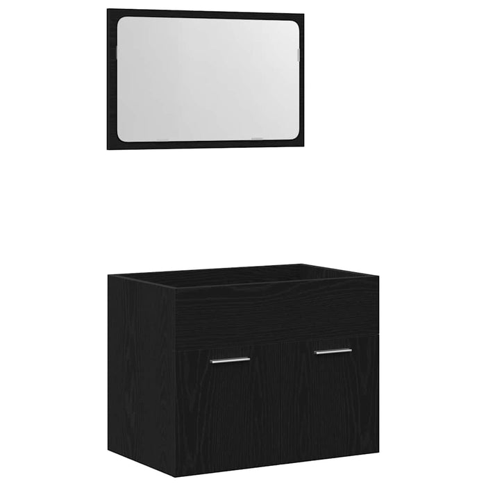Set de mobilier de baie din 2 piese din lemn de stejar negru - WALTI WALTI