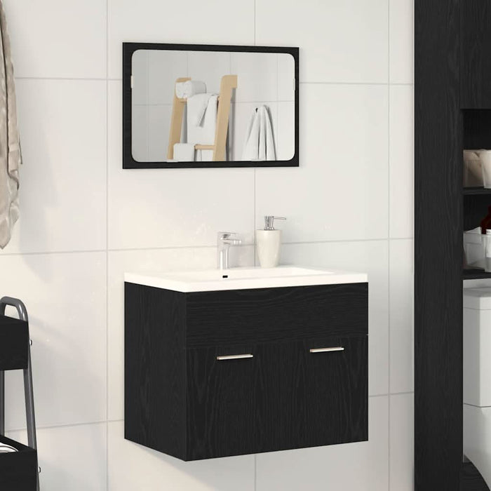 Set de mobilier de baie din 2 piese din lemn de stejar negru - WALTI WALTI