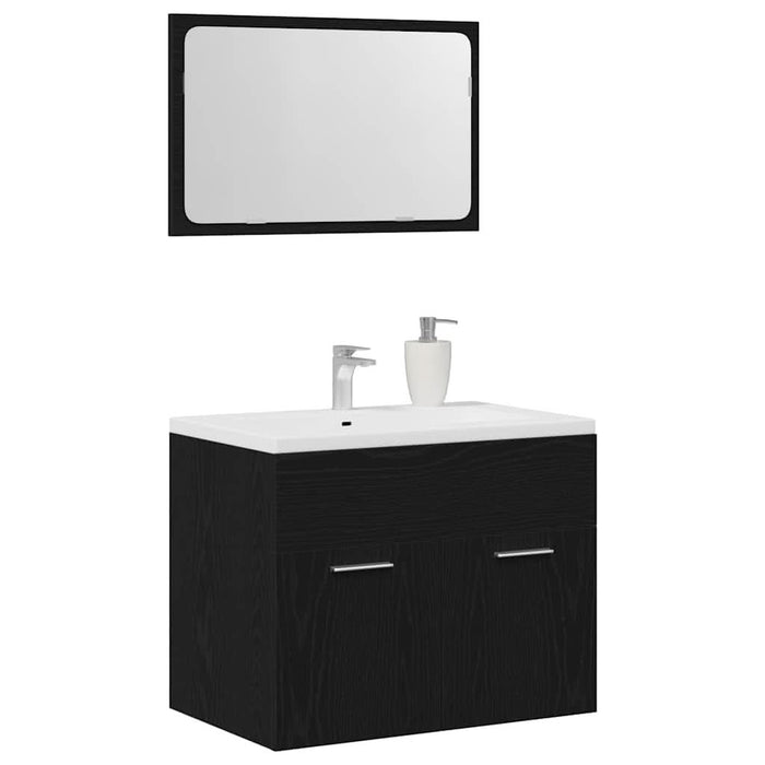 Set de mobilier de baie din 2 piese din lemn de stejar negru - WALTI WALTI