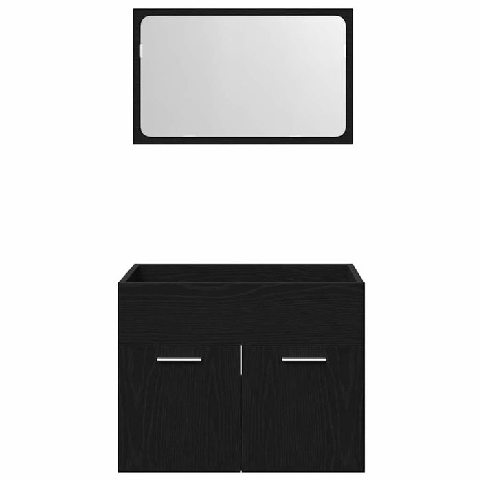 Set de mobilier de baie din 2 piese din lemn de stejar negru - WALTI WALTI