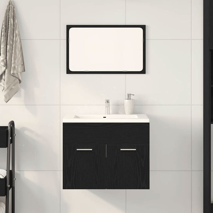 Set de mobilier de baie din 2 piese din lemn de stejar negru - WALTI WALTI