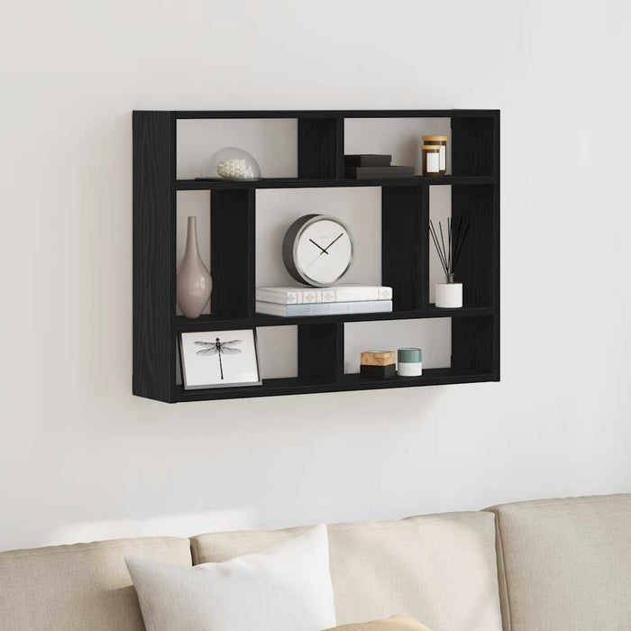 Raft de perete, stejar negru, 75x16x55 cm, lemn prelucrat - WALTI WALTI