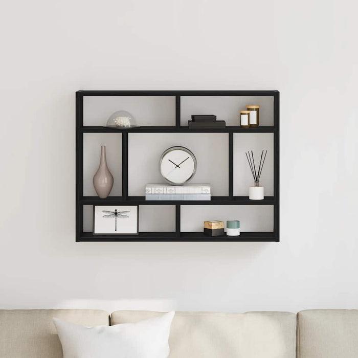 Raft de perete, stejar negru, 75x16x55 cm, lemn prelucrat - WALTI WALTI