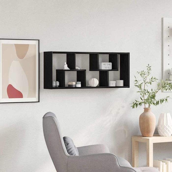 Raft de perete, stejar negru, 36x16x90 cm, lemn stratificat - WALTI WALTI