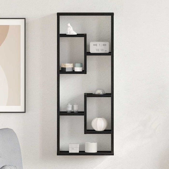 Raft de perete, stejar negru, 36x16x90 cm, lemn stratificat - WALTI WALTI