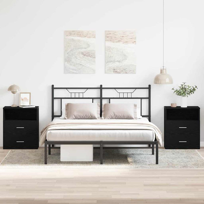 Noptieră 2 pcs Stejar Negru 50 x 32 x 60cm Lemn compozit - WALTI WALTI