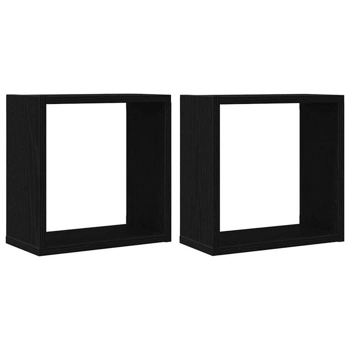 Rafturi de perete cub 2 buc. stejar negru, 30x15x30 cm lemn - WALTI WALTI