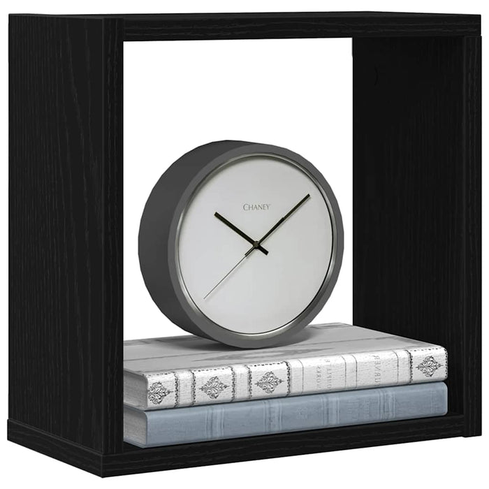 Rafturi de perete cub 2 buc. stejar negru, 30x15x30 cm lemn - WALTI WALTI