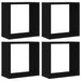 Rafturi de perete cub 4 buc. stejar negru, 30x15x30 cm lemn - WALTI WALTI