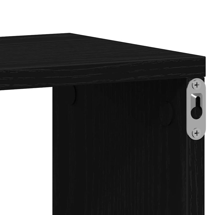 Rafturi cub de perete 2 buc Stejar negru Lemn prelucrat - WALTI WALTI