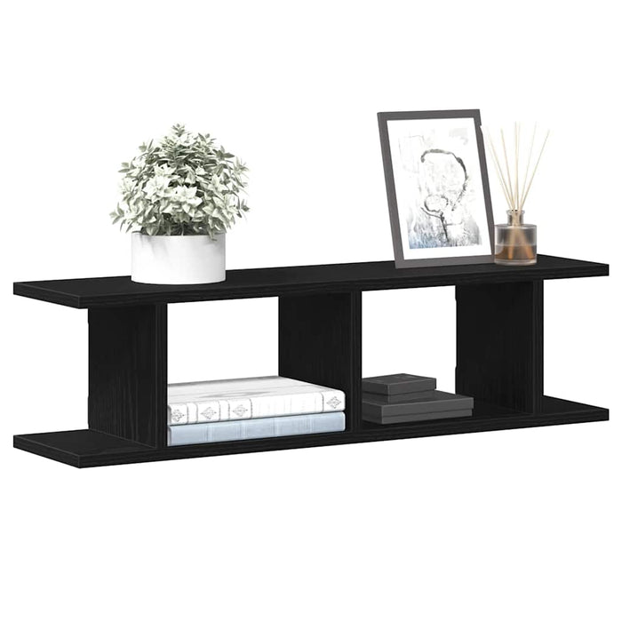 Rafturi de perete 2 buc Stejar negru 75x18x20 cm Lemn prelucrat - WALTI WALTI