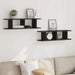 Rafturi de perete 2 buc Stejar negru 75x18x20 cm Lemn prelucrat - WALTI WALTI