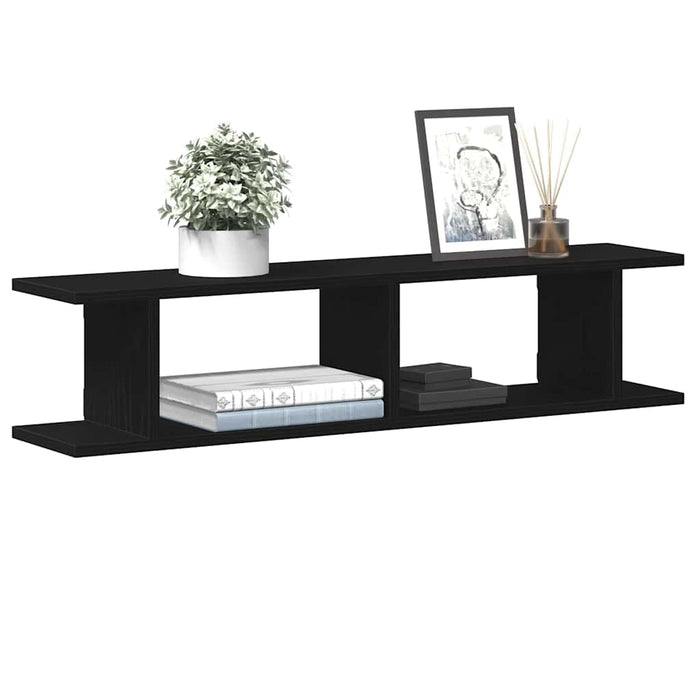 Rafturi de perete 2 buc Stejar negru 90x18x20 cm Lemn prelucrat - WALTI WALTI