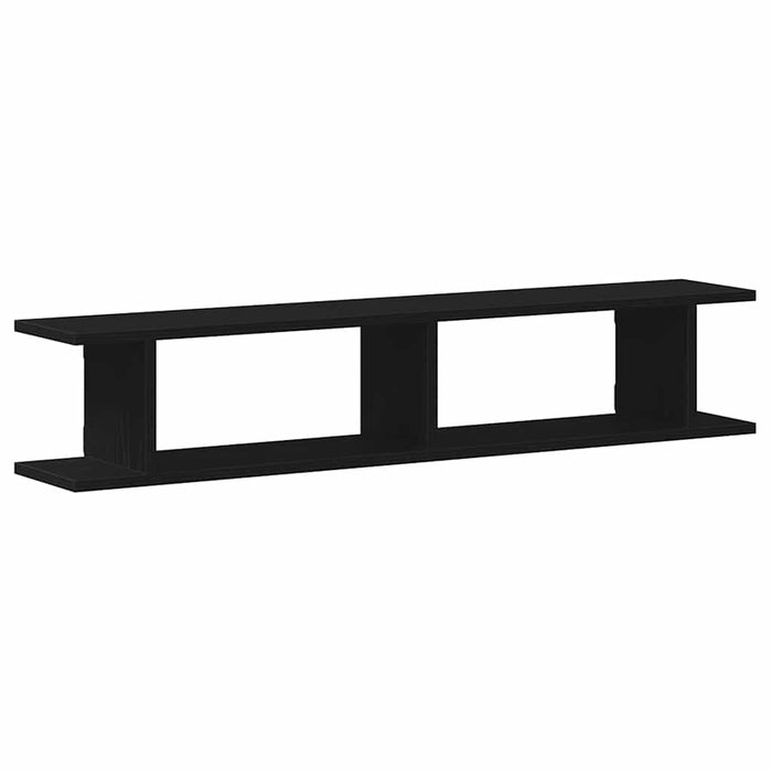 Rafturi de perete 2 buc Stejar negru 105x18x2 cm Lemn prelucrat - WALTI WALTI