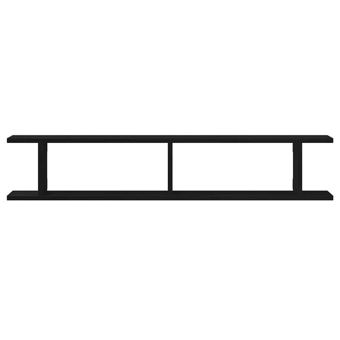 Rafturi de perete 2 buc Stejar negru 105x18x2 cm Lemn prelucrat - WALTI WALTI