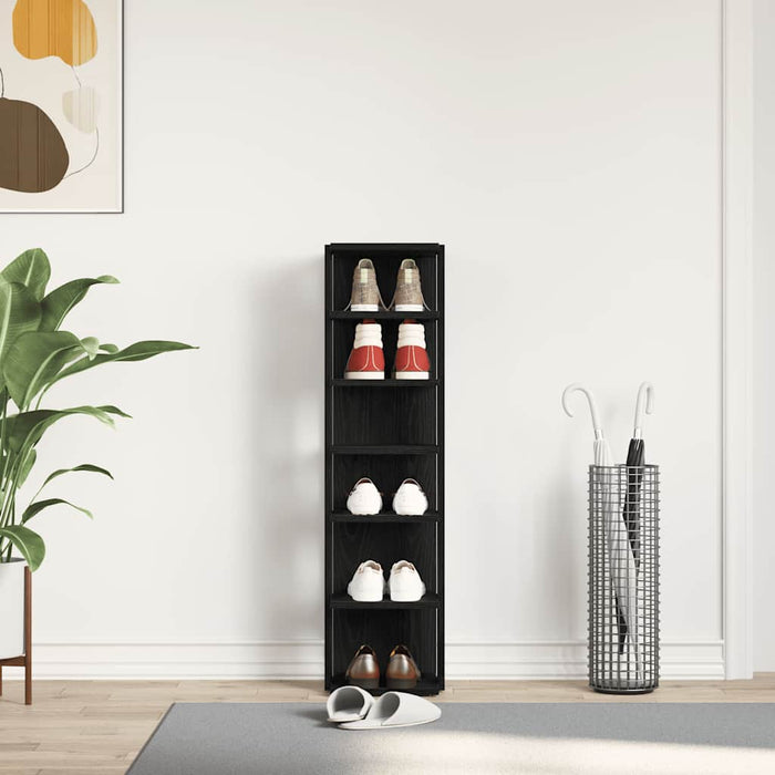 Dulap pantofi, stejar negru, 25x27x102 cm, lemn prelucrat - WALTI WALTI