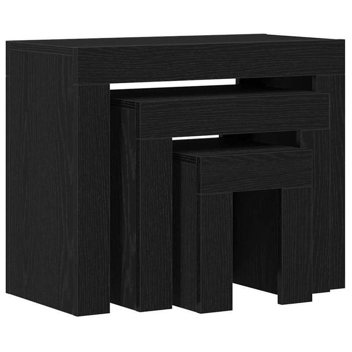 Mese în cuiburi 3 pcs Stejar Negru Lemn compozit - WALTI WALTI