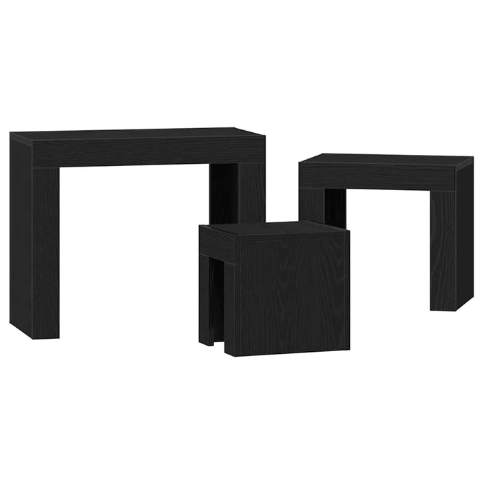 Mese în cuiburi 3 pcs Stejar Negru Lemn compozit - WALTI WALTI