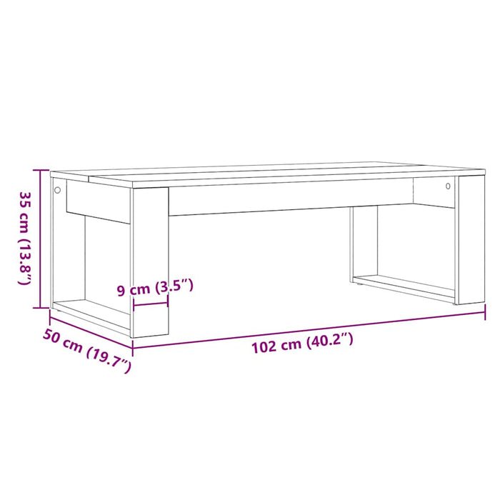 Masă de cafea Stejar negru 102 x 50 x 35 cm Lemn compozit - WALTI WALTI