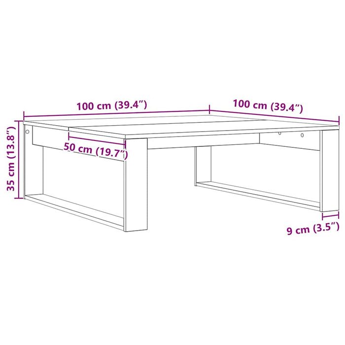 Masă de cafea Stejar Negru 100 x 100 x 35 cm Lemn compozit - WALTI WALTI