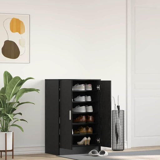 Dulap Pantofi Stejar Negru 60x35x92 cm Lemn prelucrat - WALTI WALTI