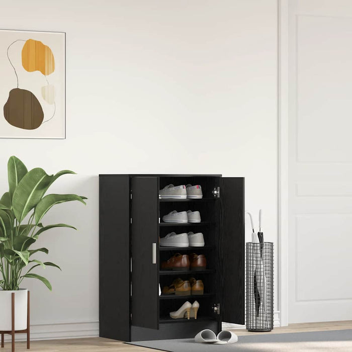 Dulap Pantofi Stejar Negru 60x35x92 cm Lemn prelucrat - WALTI WALTI