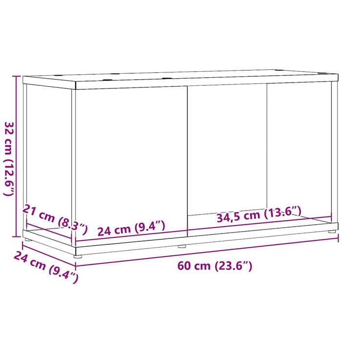 Dulap TV Stejar Negru 60x24x32 cm Lemn prelucrat - WALTI WALTI
