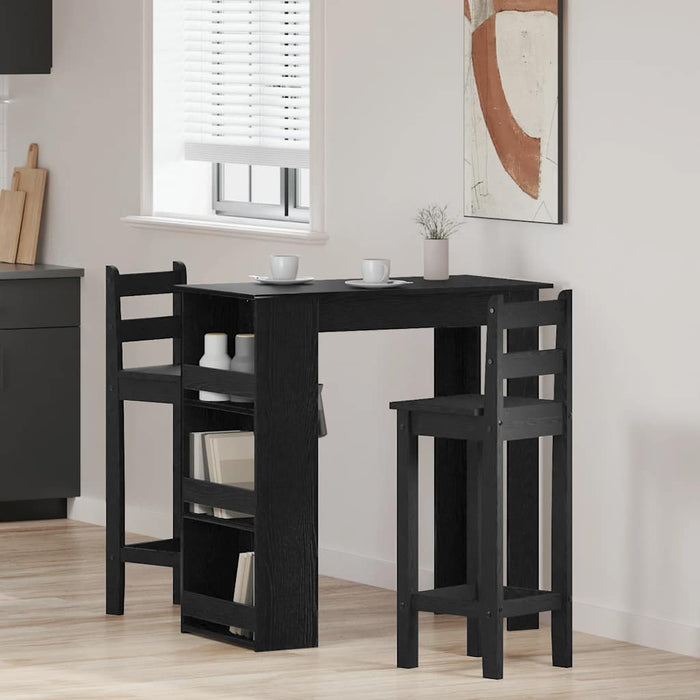 Masa de bar cu suport depozitare Stejar negru 102x50x103,5 cm - WALTI WALTI