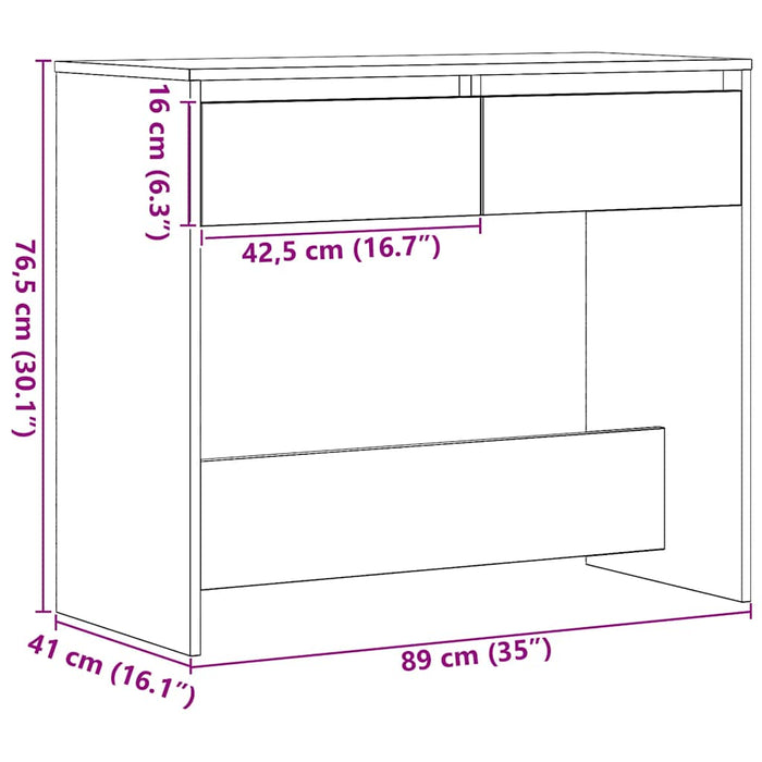 Consolă Stejar negru 89x41x76,5 cm Lemn prelucrat - WALTI WALTI