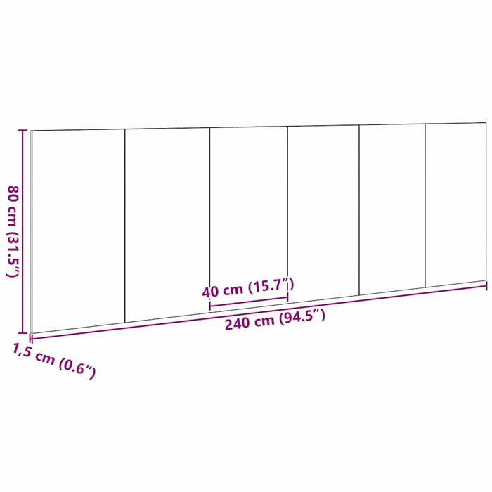 Tăblie cap Stejar negru 240 x 1,5 x 80 cm Lemn compozit - WALTI WALTI