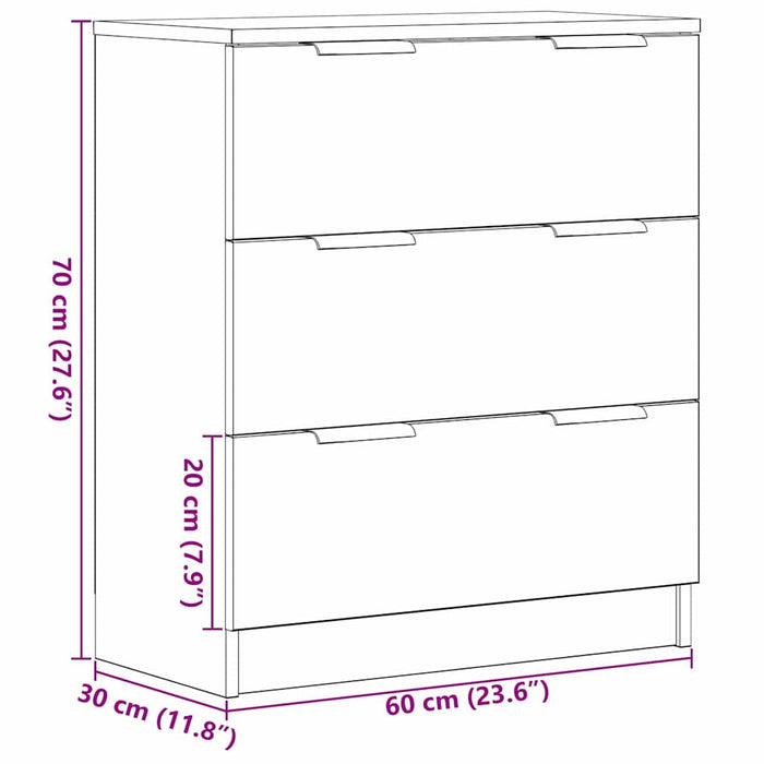 Bufet cu sertar Negru 60 x 30 x 70 cm Lemn compozit - WALTI WALTI