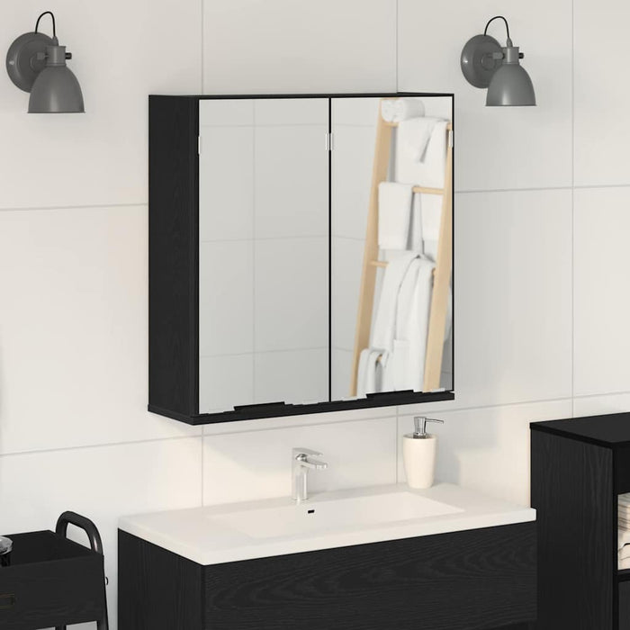 Dulap cu oglindă pentru baie Stejar negru 64 x 20 x 67 cm - WALTI WALTI