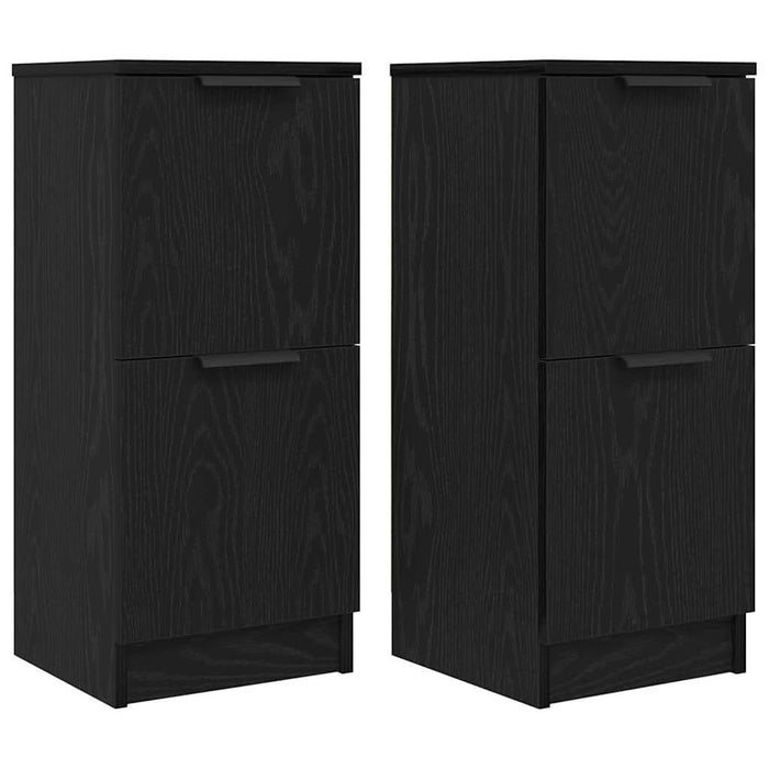 Bufet 2 pcs Stejar negru 30 x 30 x 70 cm Lemn compozit - WALTI WALTI